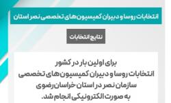 اعلام نتایج انتخابات روسا و دبیران کمیسیون‌های تخصصی نصر استان